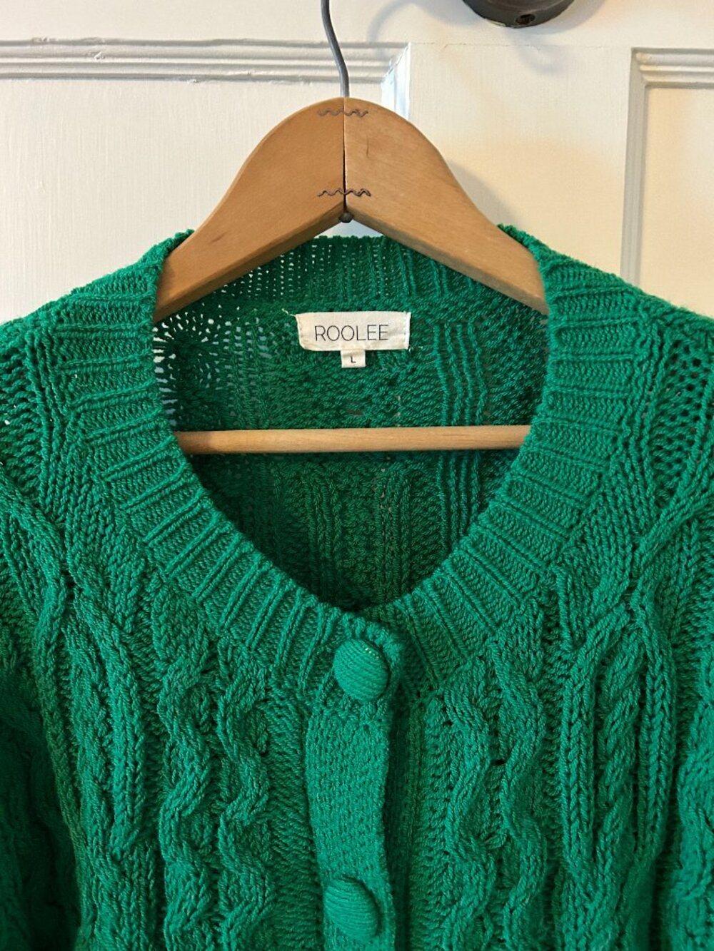Roolee Boutique, Green Short Sleeved Cardigan, Size L